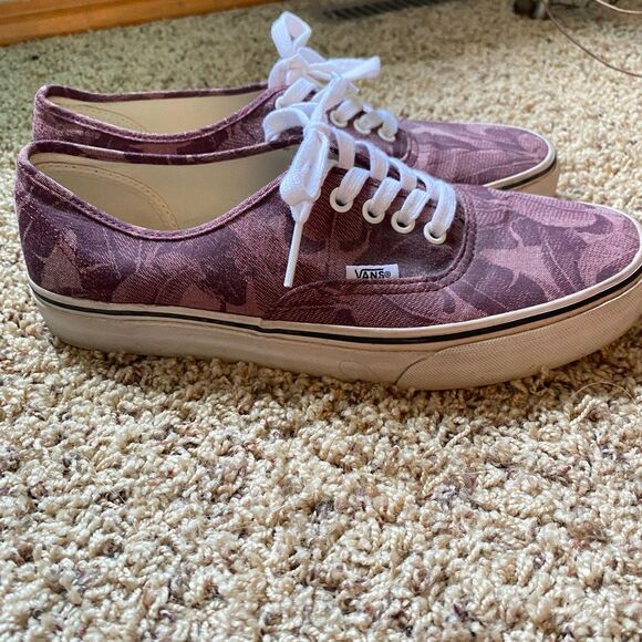 Vans Authentic sneakers Maroon Leaves W10 M8.5 - Picture 1 of 8